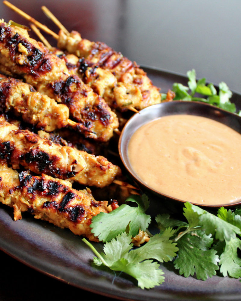 Thai Chicken Satay with Spicy Peanut Sauce