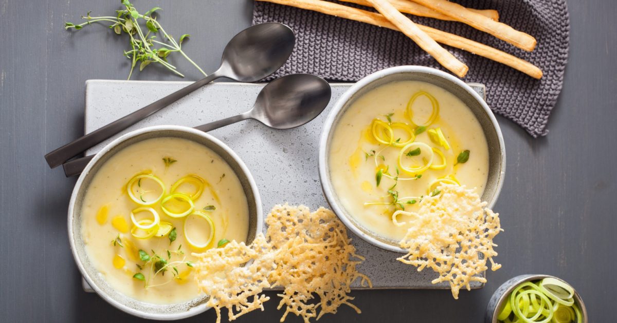 Cheesy Potato Leek Soup