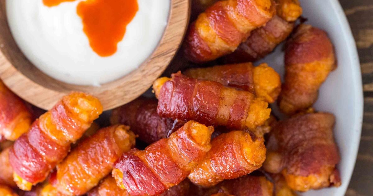 BaconWrapped Tater Tot Bombs